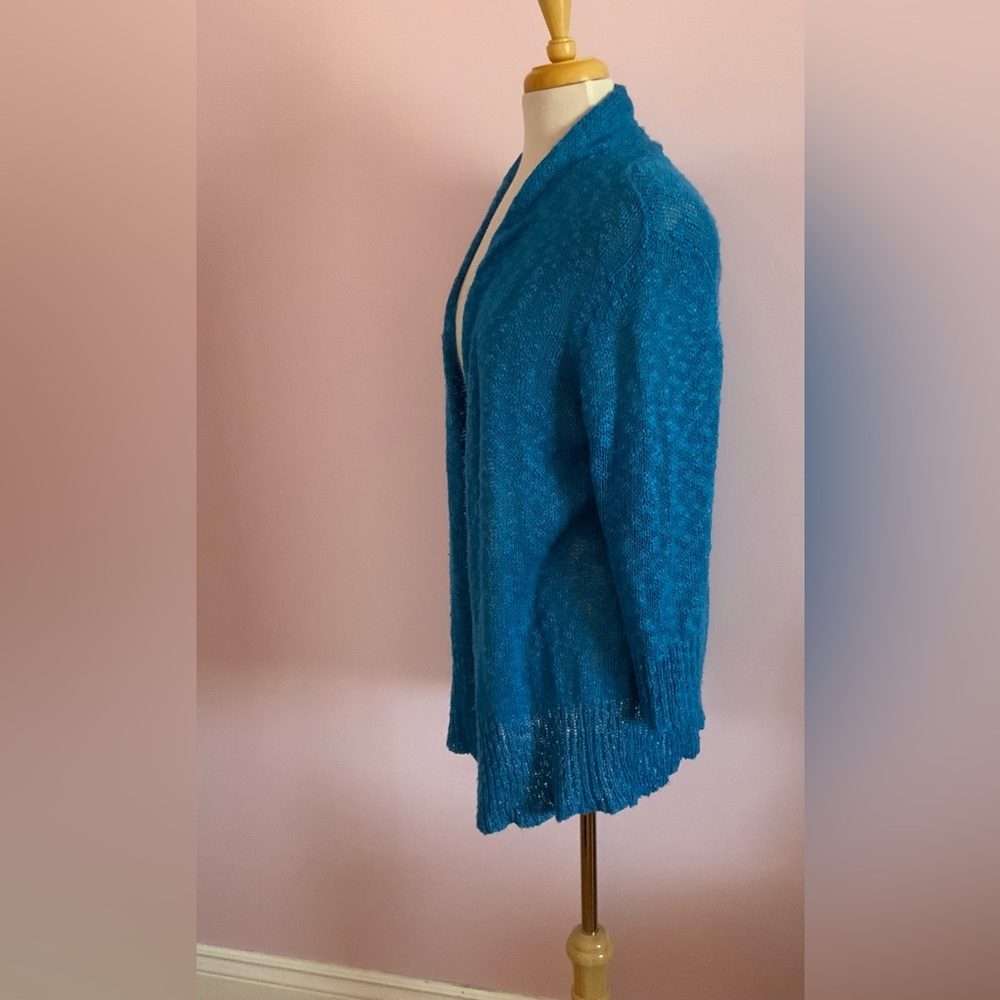 Fever Blue Open-Front Knit Cardigan - Picture 3 of 7